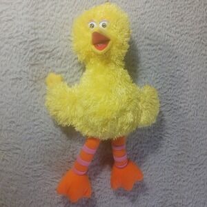 GUND Sesame Street Big Bird Plush 14" Soft Yellow Toy Vintage Style Striped Legs